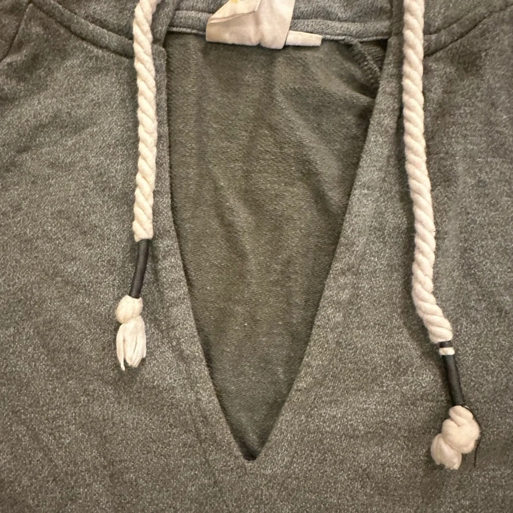 Roxy Y2K Beachy Olive Green Hoodie Rope Drawstring Surf Style - Picture 4 of 5